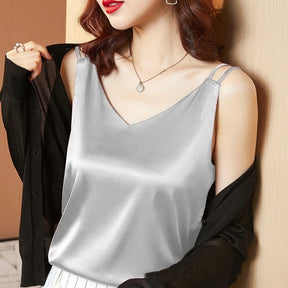 Ice silk Women Summer Tanks Camis Vest Fashion Casual Sleeveless Ladies Street Tanks Tops Tees Hotsweet B3169