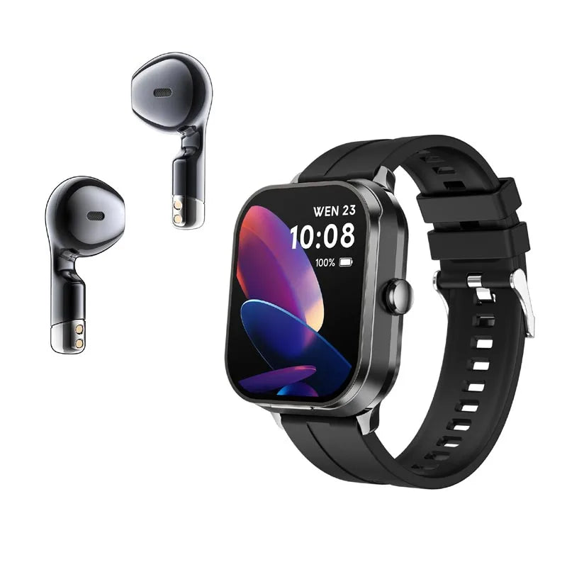 D8 Pro Smart Watch Large Screen With Earbuds TWS 2 In 1 Wireless Bluetooth Noise Earphones NFC Headset Music Sports Smartwatch