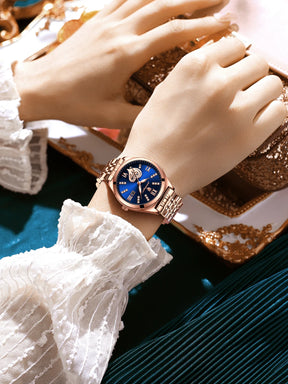 POEDAGAR Women Watches Fashion Rose Gold Stainless Stain Steel Ladies Watch Waterproof Quarzt Wristwatch Romatic Girlfriend Gift