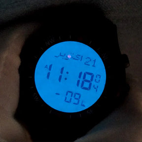 Muslim Azan Watch for Prayer with Qibla Compass Adhan Alarm Hijri Islamic Al Harameen Fajr Time Wristwatch Multi Languages