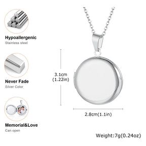 Vnox Never Fade Silver Color Stainless Steel Women Locket Pendant, Openable Heart Pendant Necklaces, Life Tree Floral Collar