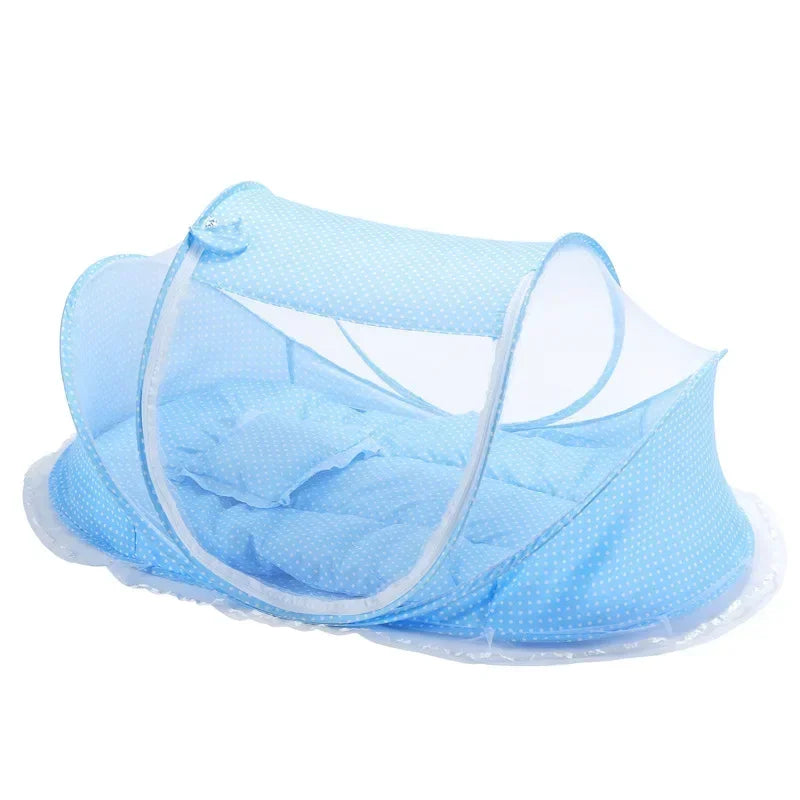 New Portable Crib Breathable Folding Newborns Care Bedding Set with Mosquito Net Basket Pillow Cotton Sleeping Cot Baby Nest Bed