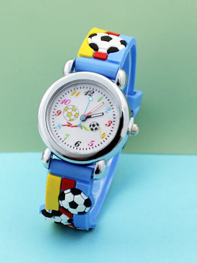 New Fashion Color Cartoon Football Students Children Watch Quartz Watch Sports Wrist Watch Kids Gift
