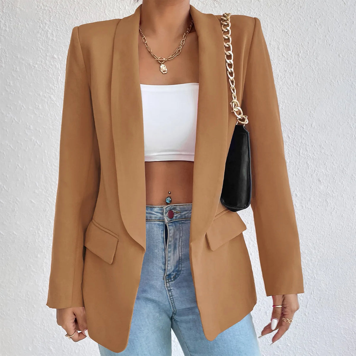 Chic Rose Red Blazers for Women Spring 2023 Casual Coats Black Women's Jacket Suit Basic Slim Summer Blazer Women Jacket Office