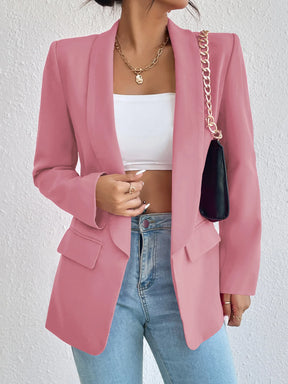 Chic Rose Red Blazers for Women Spring 2023 Casual Coats Black Women's Jacket Suit Basic Slim Summer Blazer Women Jacket Office