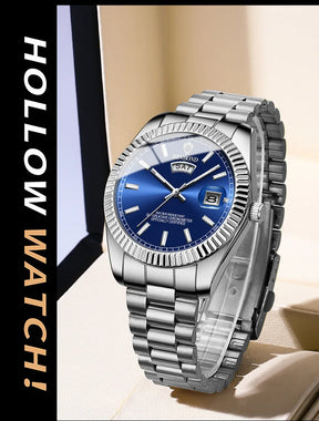 BINBOND B7012 Mens Fashion Business Sports Quartz Watch 30M Waterproof Luminous Classic Calendar Creative Clock Mens Wristwatch