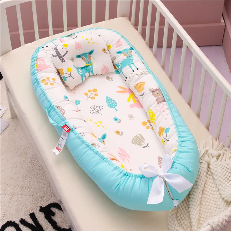 Infant Newborn Baby Lounger Portable Baby Nest Bed for Girls Boys Cotton Crib Toddler Bed Baby Nursery Carrycot Co Sleeper Bed
