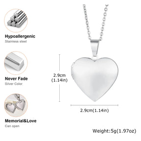Vnox Never Fade Silver Color Stainless Steel Women Locket Pendant, Openable Heart Pendant Necklaces, Life Tree Floral Collar