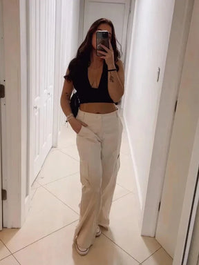 Sexy Solid Backless Crop Halter Top Women Summer 2024 Y2K Clothes Grunge High Street Style Club Sleeveless Cami Top Streetwear