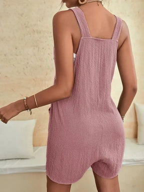 Women Wide Leg Overalls Casual Adjustable Strap Sleevelss Double Pocket Jumpsuits Sexy Loose Basic Daily Rompers OUFY-308
