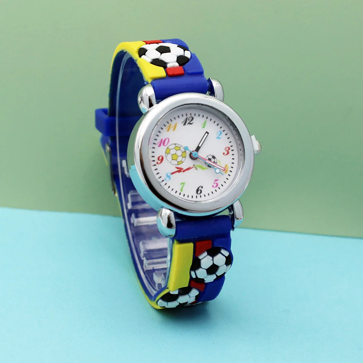 New Fashion Color Cartoon Football Students Children Watch Quartz Watch Sports Wrist Watch Kids Gift