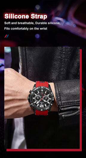 POEDAGAR Silicone Strap Sport Men's Watch Luxury Stopwatch Waterproof Military Wristwatches For Men Brand Luminous Clock Newest