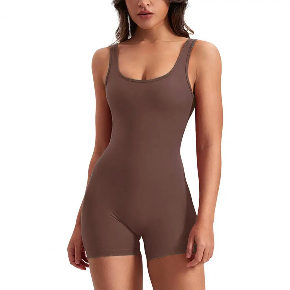 High Waist Rompers Women's Yoga Rompers Breathable U Neck Sleeveless Gym Wear with Tummy Control Butt Lifting Features Women