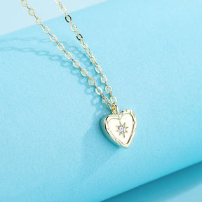 Fashionable 925 Sterling Silver Gold-plated David of Hexagram Necklace Diamond-embedded Simple All-match Design Pendant