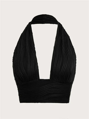 Sexy Solid Backless Crop Halter Top Women Summer 2024 Y2K Clothes Grunge High Street Style Club Sleeveless Cami Top Streetwear