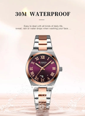 CURREN Women Watches Fashion Gold Stainless Stain Steel Ladies Watch Waterproof Quarzt Wristwatch Romatic Girlfriend Gift