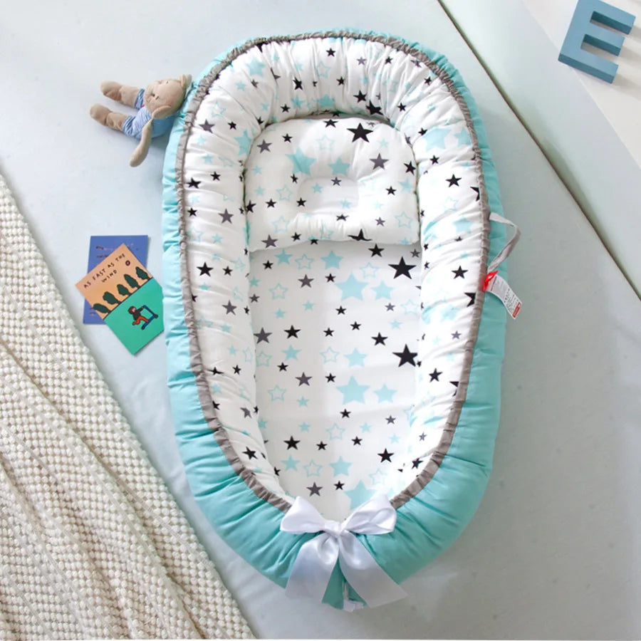 Infant Newborn Baby Lounger Portable Baby Nest Bed for Girls Boys Cotton Crib Toddler Bed Baby Nursery Carrycot Co Sleeper Bed