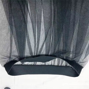 Black White Long Tulle Lace Mesh Skirt Women Petticoat Underskirt Summer Korean Irregular Cover Up Skirt Tutu Skirt For Girl