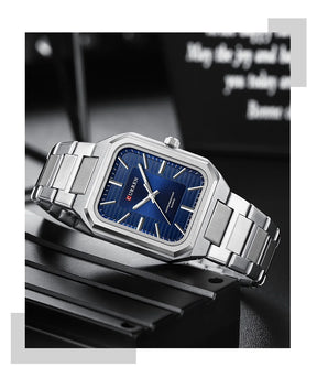 CURREN NEW Rectangular Business Watches for Men 2023 Fashion Brand Quartz Stainless Steel Band Wristwatch Male Clock 8457
