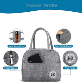 Thermal Food Picnic Lunch Box Insulated School Child Tote Lunch Bags for Work Cute Gold Letter Pattern Cooler Bag for Women