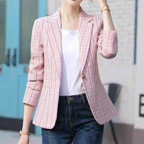 Women Spring Coat Turn-down Collar Outerwear Warm Casual Lady Spring Blazer   Women Blazer  for Work