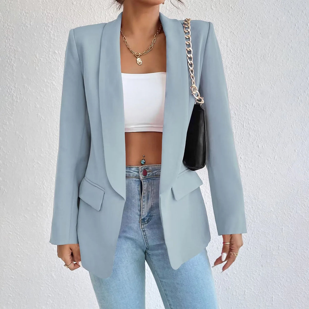 Chic Rose Red Blazers for Women Spring 2023 Casual Coats Black Women's Jacket Suit Basic Slim Summer Blazer Women Jacket Office