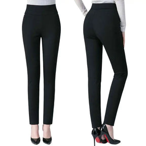 Spring Fall Women Trousers High Waist Tummy Control Women's Pants Casual Solid Color Ankle Length Office Pants for Work