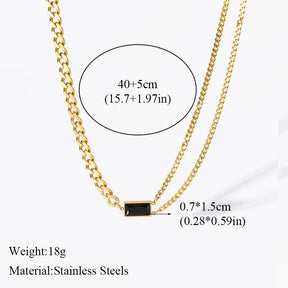 EILIECK 316L Stainless Steel Black Crystal Zircon Necklace Bracelet Earrings For Women New Trend Gift Waterproof Jewelry Set