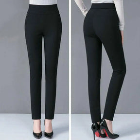 Spring Fall Women Trousers High Waist Tummy Control Women's Pants Casual Solid Color Ankle Length Office Pants for Work
