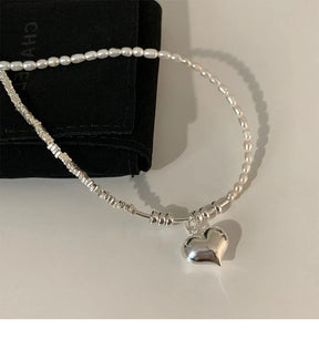 Popular 925 Sterling Silver Fashion Pearl Necklace For Women Fine Jewelry Wedding Party Birthday Gift