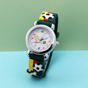 New Fashion Color Cartoon Football Students Children Watch Quartz Watch Sports Wrist Watch Kids Gift