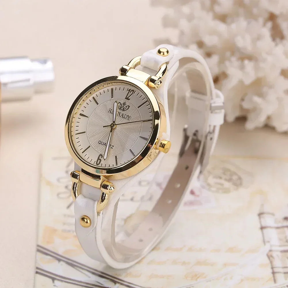 Simple Women Watch Luxury Design Leather Watch Ladies Quartz Wristwatch Solid Color Fashion Women Gift Watch Relojes Para Mujer