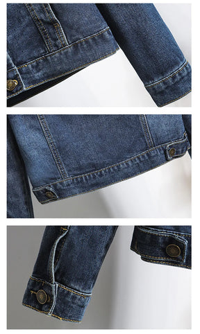 Denim Coat Women Hooded Full Sleeve Regular Splice Short Coats Slim Fit Solid Office Ladies Casual Jackets Outerwear 2024