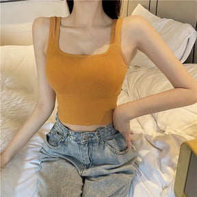 Women Push Up Camisole Padded Bra Sexy Top Suspender Tanks Fashion Printed Newspaper Camis Female Soft Sleeveless Tube Tops