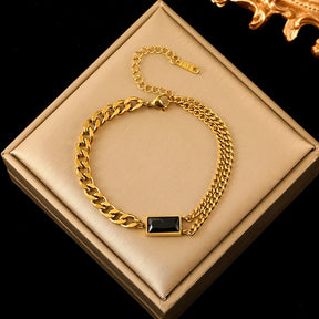 EILIECK 316L Stainless Steel Black Crystal Zircon Necklace Bracelet Earrings For Women New Trend Gift Waterproof Jewelry Set