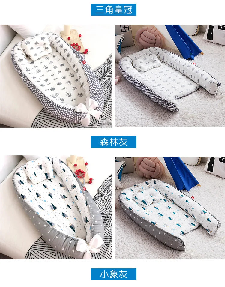 Infant Newborn Baby Lounger Portable Baby Nest Bed for Girls Boys Cotton Crib Toddler Bed Baby Nursery Carrycot Co Sleeper Bed