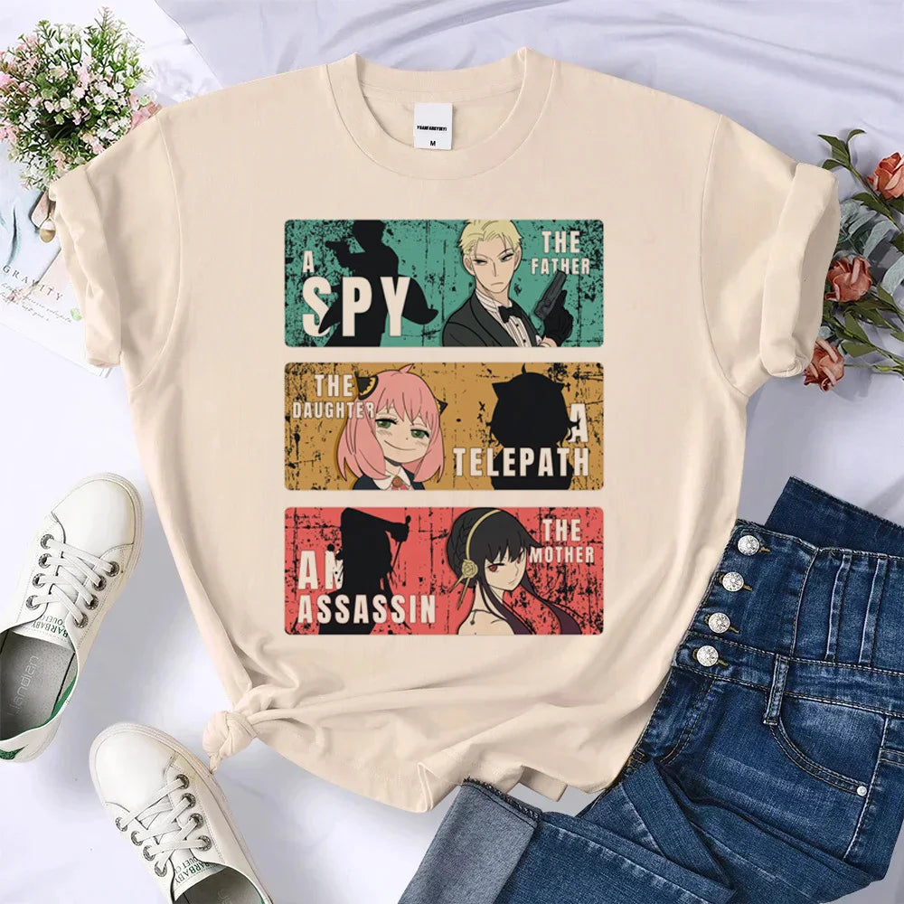 Anya tshirt women Japanese graphic tee t shirt female harajuku clothing