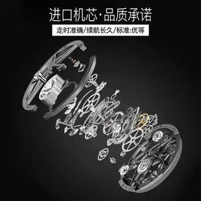 WOKAI high quality large dial men's European style waterproof luminous personality calendar watch boy business clock retro