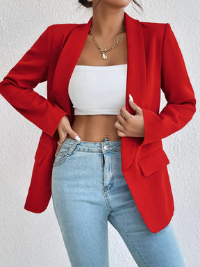 Chic Rose Red Blazers for Women Spring 2023 Casual Coats Black Women's Jacket Suit Basic Slim Summer Blazer Women Jacket Office