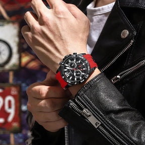 POEDAGAR Silicone Strap Sport Men's Watch Luxury Stopwatch Waterproof Military Wristwatches For Men Brand Luminous Clock Newest