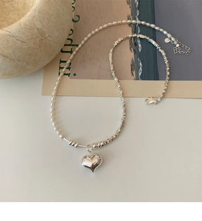 Popular 925 Sterling Silver Fashion Pearl Necklace For Women Fine Jewelry Wedding Party Birthday Gift