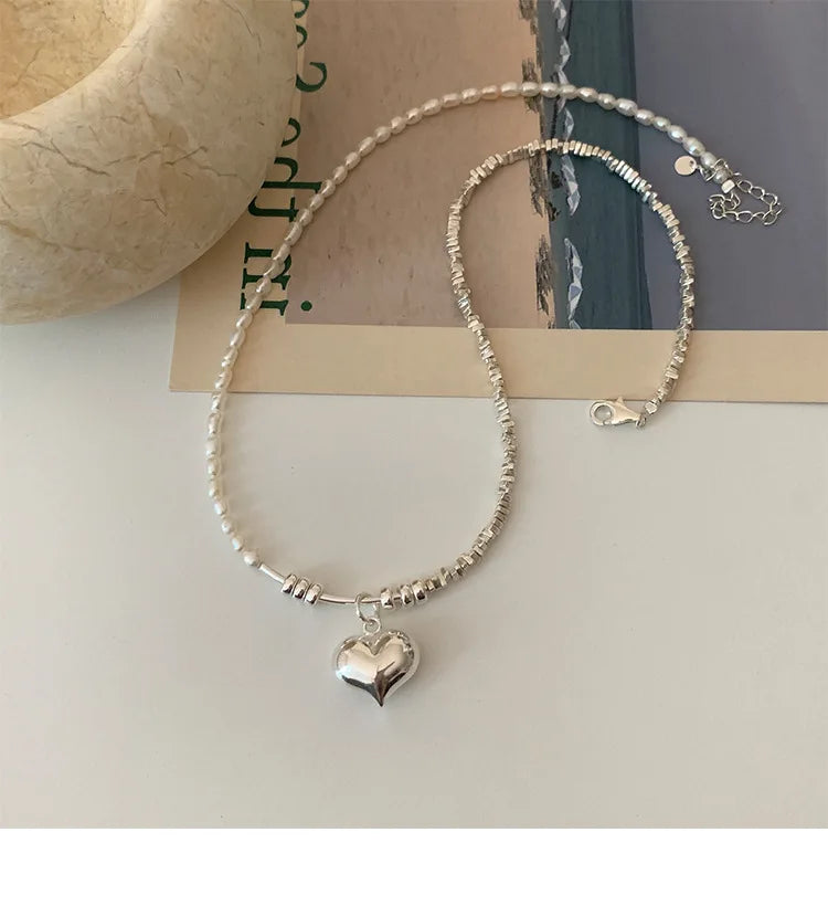 Popular 925 Sterling Silver Fashion Pearl Necklace For Women Fine Jewelry Wedding Party Birthday Gift