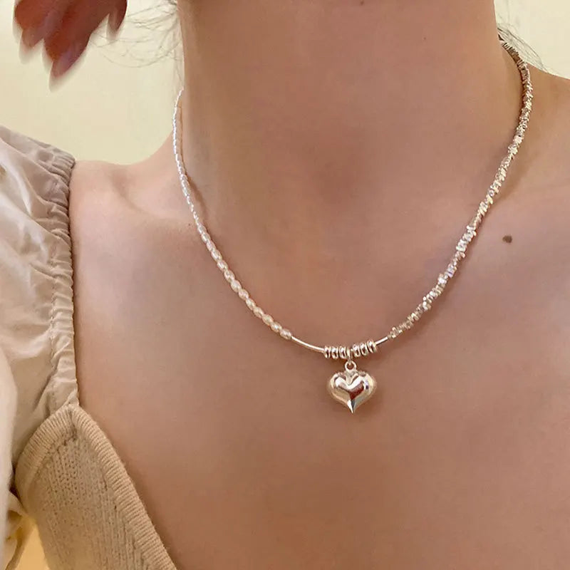 Popular 925 Sterling Silver Fashion Pearl Necklace For Women Fine Jewelry Wedding Party Birthday Gift