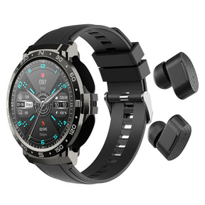 2 In 1 TWS Earphones Smart Watch Waterproof Wireless Bluetooth Dual Headset Call Health Blood Pressure Sports Music Smartwatch