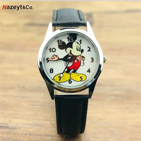 Disney Mickey Mouse Teen Adult Watches Vintage Articulating Hands Analog Quartz Watch for Women Men Teenager Fashion Wristwatch
