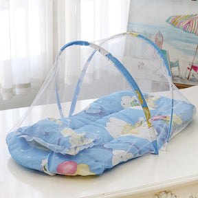 New Portable Crib Breathable Folding Newborns Care Bedding Set with Mosquito Net Basket Pillow Cotton Sleeping Cot Baby Nest Bed