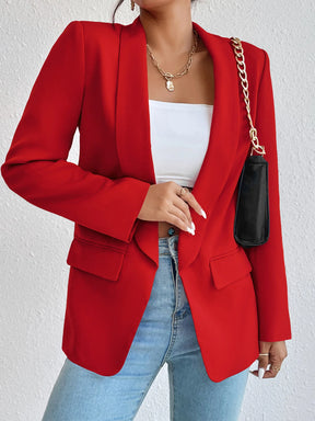 Chic Rose Red Blazers for Women Spring 2023 Casual Coats Black Women's Jacket Suit Basic Slim Summer Blazer Women Jacket Office