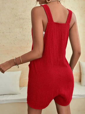 Women Wide Leg Overalls Casual Adjustable Strap Sleevelss Double Pocket Jumpsuits Sexy Loose Basic Daily Rompers OUFY-308