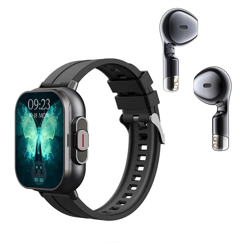 D8 Pro Smart Watch Large Screen With Earbuds TWS 2 In 1 Wireless Bluetooth Noise Earphones NFC Headset Music Sports Smartwatch