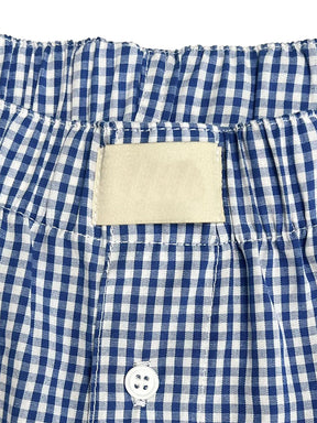 Women s Y2K Summer Lounge Shorts Checkered Printed Sports Shorts with Button Elastic Pajamas Short for Women